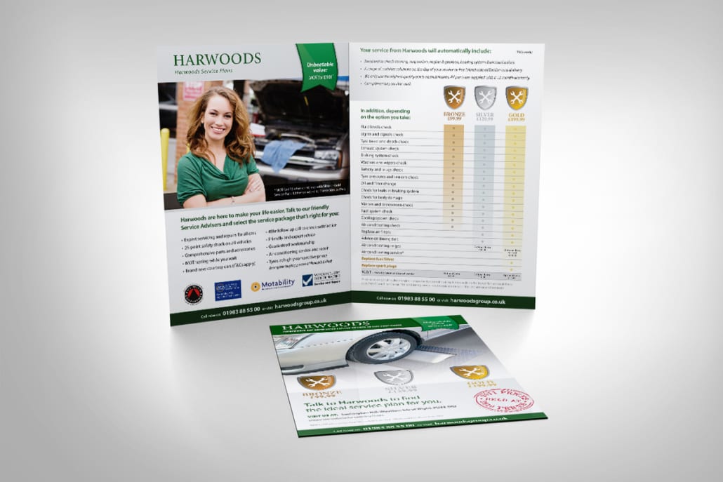 - Harwoods leaflet design print