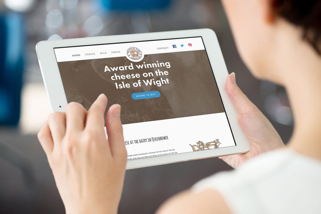 Isle of Wight Cheese Website Tablet View by Nettl