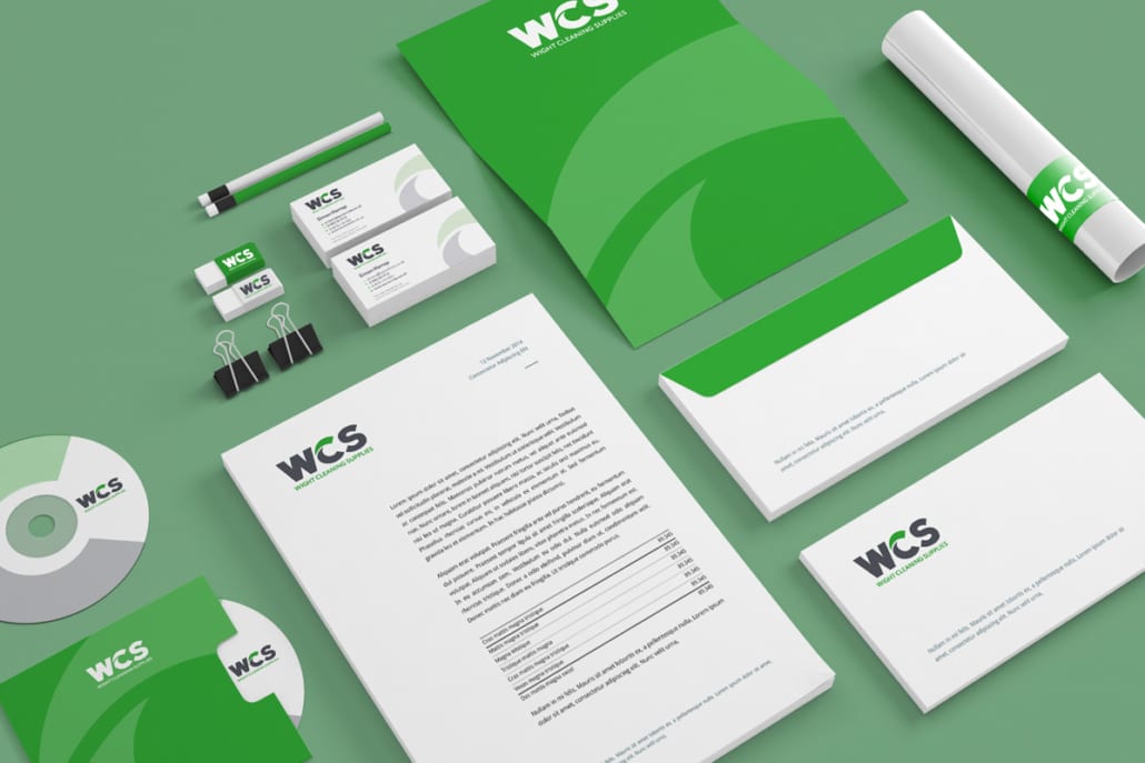 - WCS colourful stationary branding