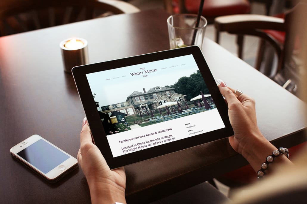 Wight Mouse Inn Website Tablet View by Nettl