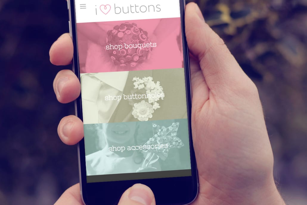 i Heart Buttons Website Mobile View by Nettl