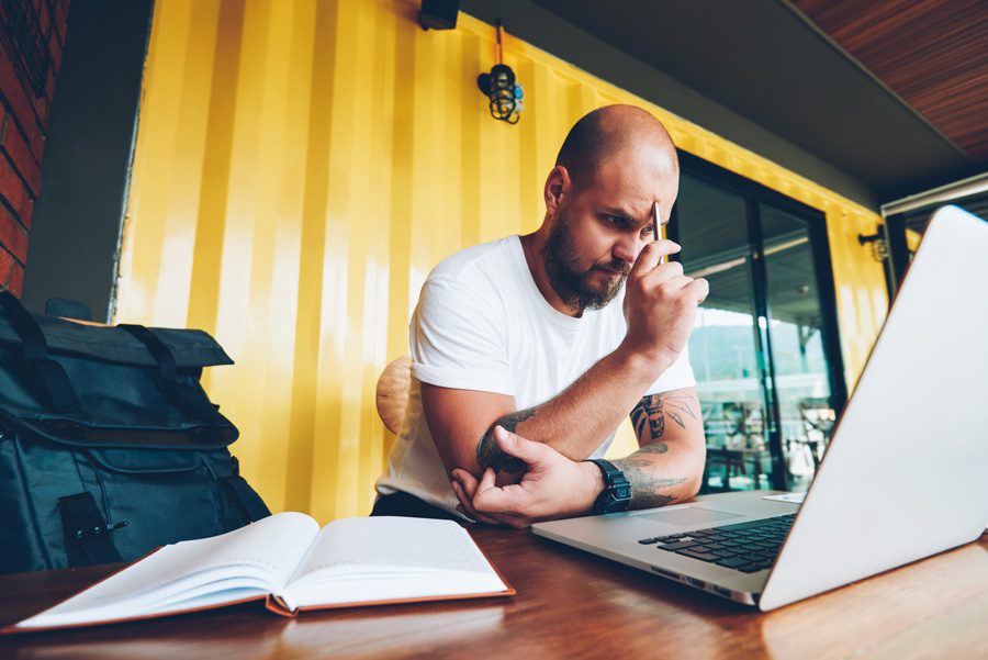 man puzzled by where his business appears in the google rankings