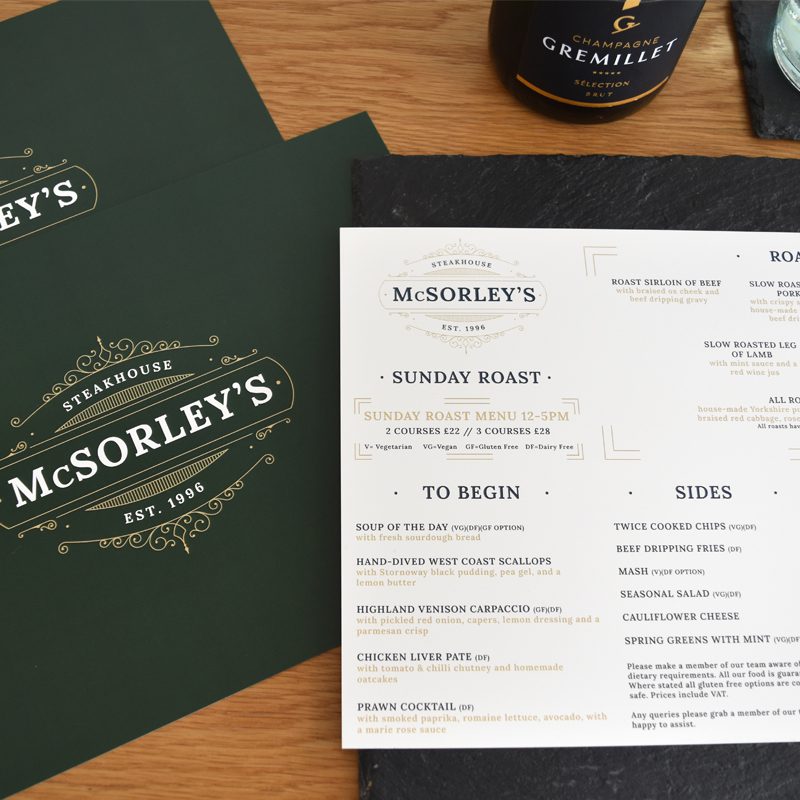 Waterproof restaurant menus