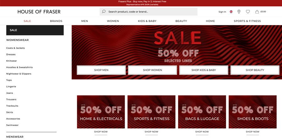 House of Fraser Ecommerce Website Audit by Nettl