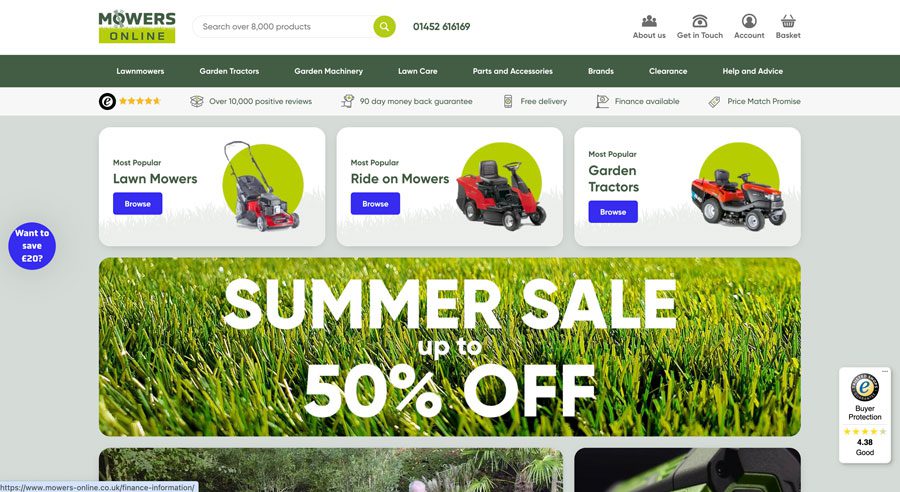 Mowers Online Ecommerce Website Audit by Nettl