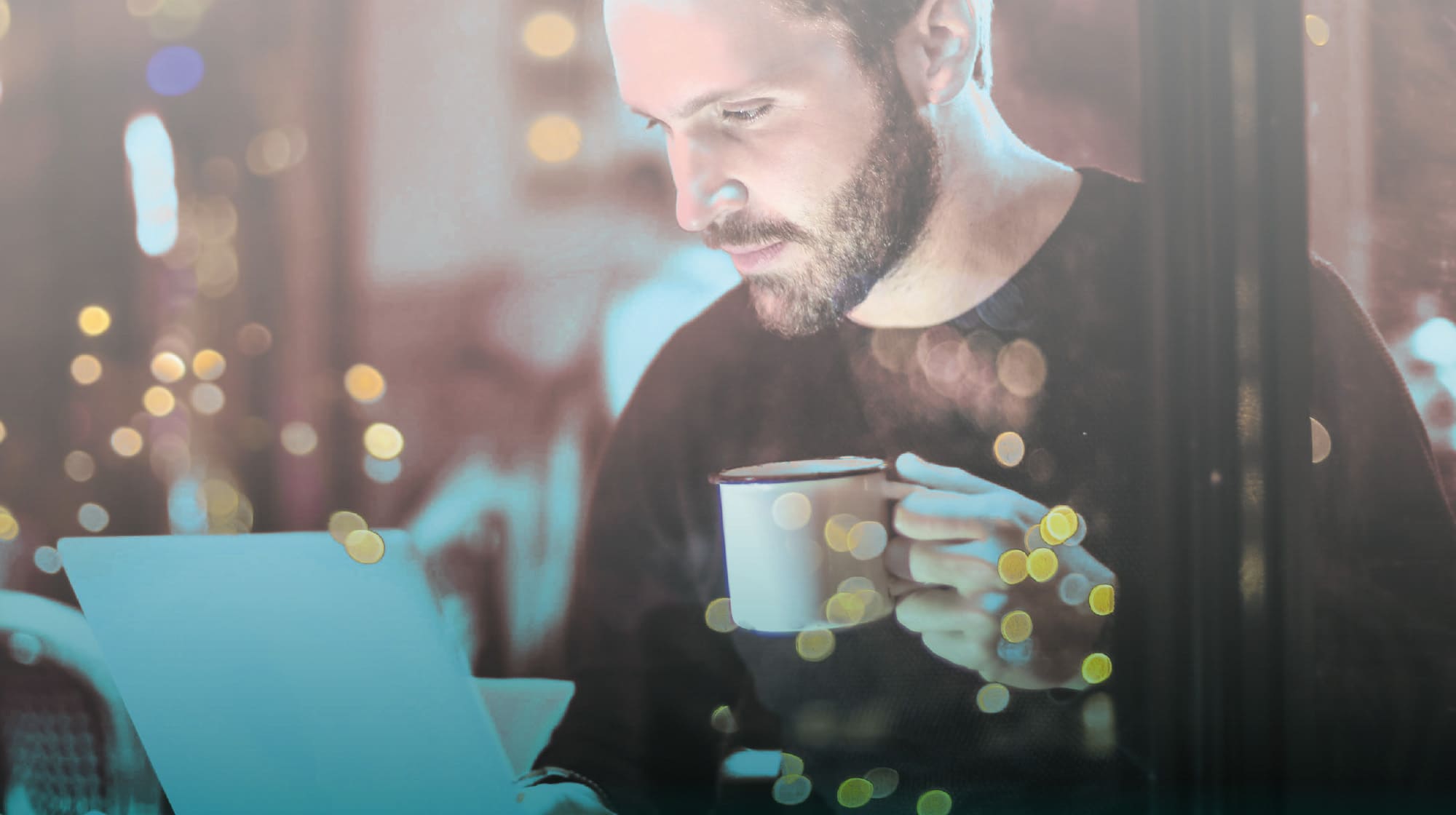 Man looking at a laptop screen
