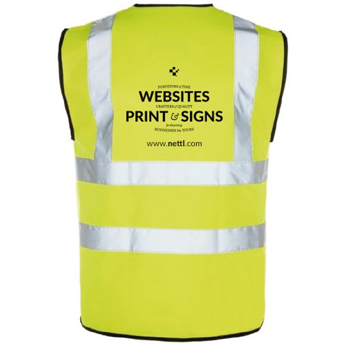 Branded Workwear - Neon yellow vest back