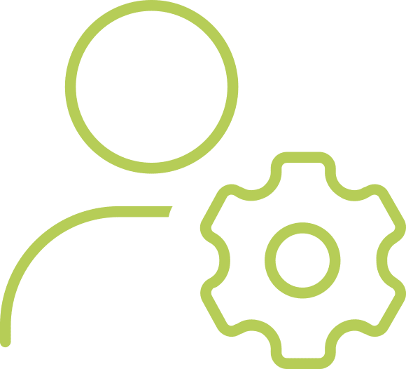 Account and gear icon