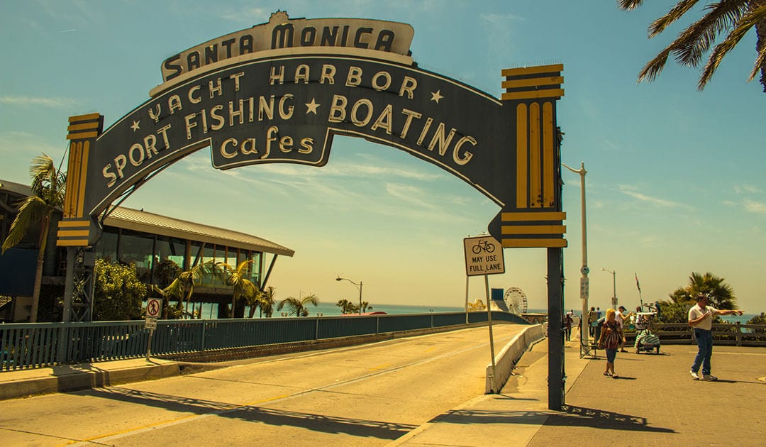 clear web proposition - sign showing what is on offer on santa monica pier