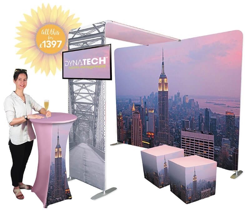 fabric event display stand at
