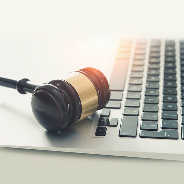 gdpr legal laptop and gavel laws regarding data and email marketing