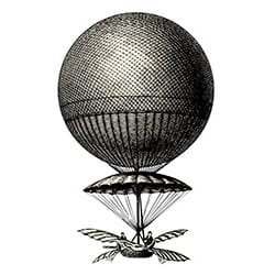 vintage hot air balloon landing metaphor